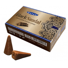 Благовония конусы Black Sandal (Черный САНДАЛ) Satya, стелющийся дым
