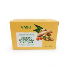 Мыло Куркума и Сандал, VASU 75г. Мыло Куркума и Сандал, VASU 75г.