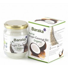 Кокосовое масло пищевое Extra Virgin Baraka (стеклянная банка), 200 мл
