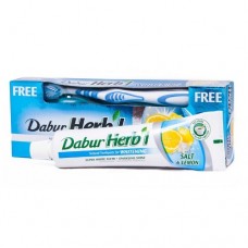 Зубная паста Dabur Herb'l Salt & Lemon Соль и Лимон (с зубной щёткой), 150г